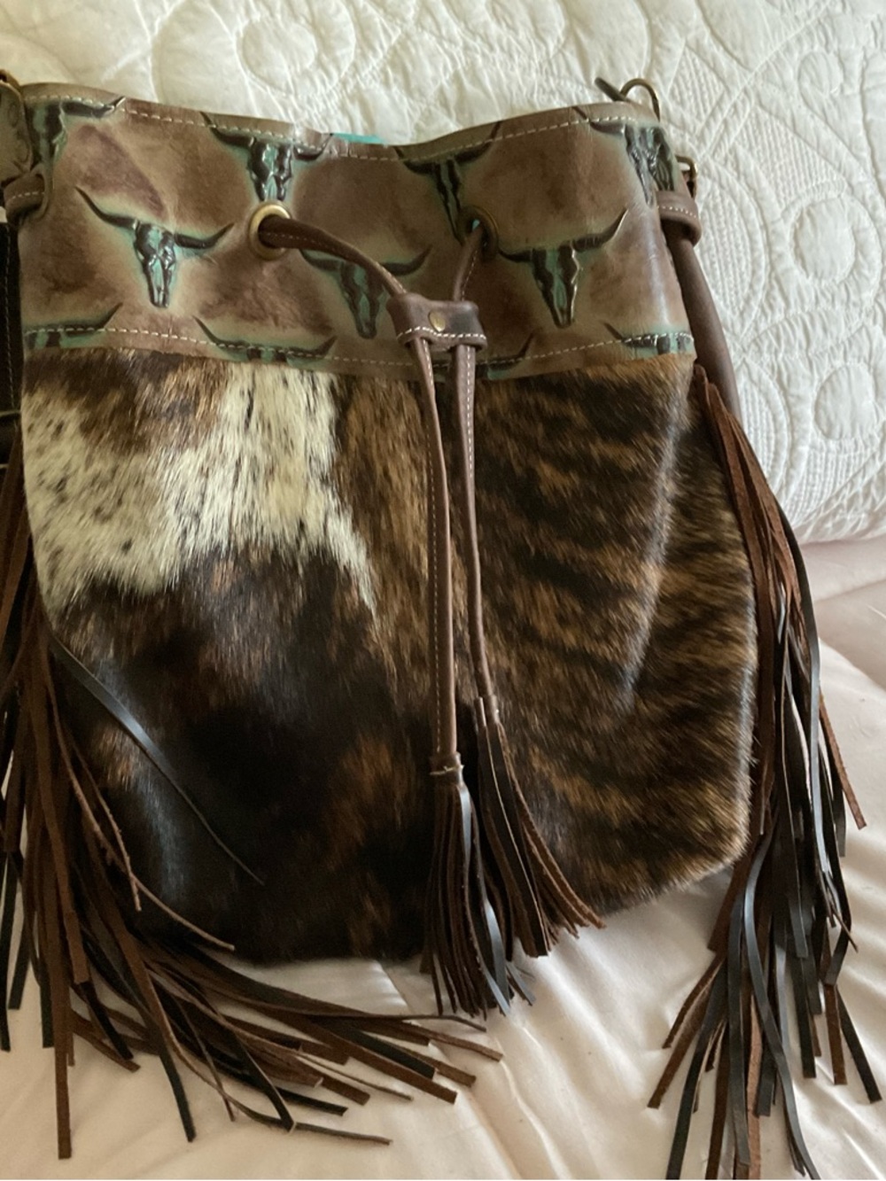 Gorgeous Fringed Cowhide Bag